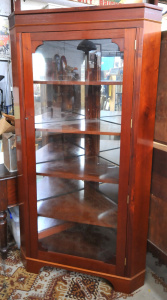 Lot 9 - Large Mid-century reproduction Cedar Victorian style mirror backed corne