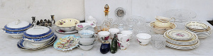 Lot 48 - Large lot of 2 boxes, incl Colclough trios, creamer, sugar bowl & c