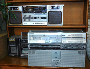Lot 59 - 3 x Vintage Ghetto Blasters incl Sony CFS-W900, Sharp GF-555X, & Sh