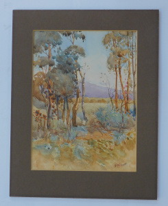 Lot 91 - Artist Unknown (CA Wilson) Mounted c1930s Australian Watercolour - Gum