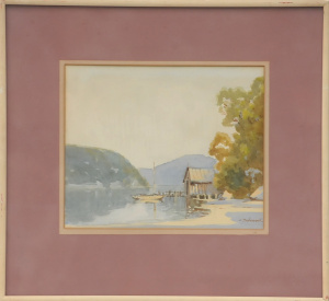Lot 92 - C Selwood (Active c1930 - 50s) Framed Watercolour - On the Hawksbury Ri