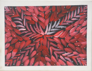 Lot 93 - Esmerelda Woods (Active c2000 2020s) Stretched Aboriginal Oil Painting