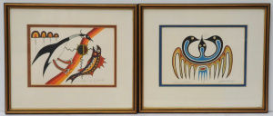 Lot 105 - Jackson Beardy (Canadian, 1944 - 1984) Pair Framed Signed Colour Print