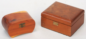 Lot 116 - 2 x Novelty wooden boxes, one inscribed Empire State Bldg New York Cit