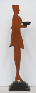 Lot 126 - Vintage Shaped Blackwood Figural Smokers Stand featuring a Silhouette