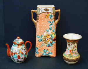 Lot 127 - 3 x Pces vintage Japanese Ceramics incl c1900 Royal Nishiki Nippon Han