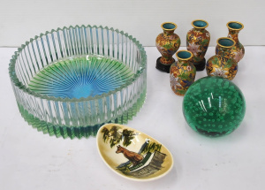 Lot 135 - Small Lot of Items incl Studio Anna Hand Painted Deep Bowl w Image of