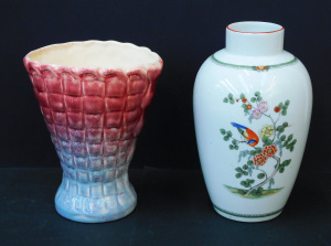 Lot 160 - 2 x Pces Mid Century Ceramics incl Diana Aust Pottery Vase 18cm H, Ger