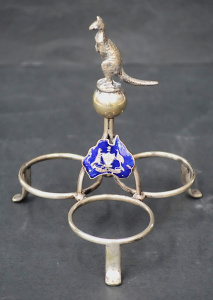 Lot 168 - Stewart Dawson & Co Australiana Silver Plate Cruet Stand with Kang