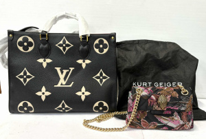 Lot 190 - 2 x ladies Bags - Kurt Geiger style floral quilted fabric mini bag &am