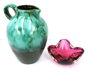 Lot 194 - 2 x Pieces incl West German Dumler & Breiden Turquoise Glaze Ceram
