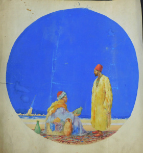 Lot 202 - James Greig (1861 - 1941) Unframed Gouache - The Bargain - Signed lowe
