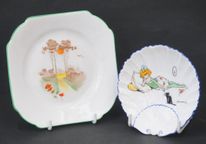 Lot 212 - 2 x Hand highlighted pces of Shelly porcelain c1930s, a pin dish signe