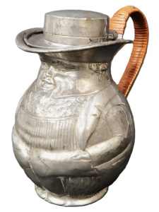 Lot 217 - c1920 John Turton Sheffield England Pewter Toby Jug - Bamboo covered h