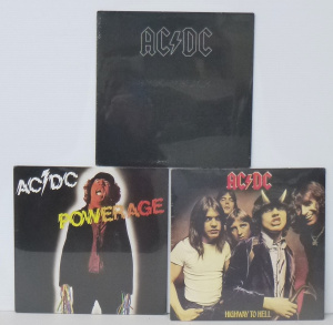 3 x AC DC Lp Vinyl Records inc, Highway To Hell, Powerage and Back In Black, all