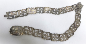 Vintage Siam Sterling Silver Nurses Belt with ornate pierce work, hallmarked, ap