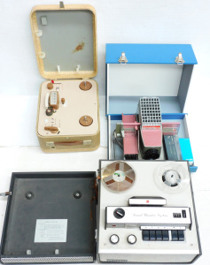 Lot 21 - Lot of 3 pces of portable vintage AV equipment in cases, incl Sony Reel