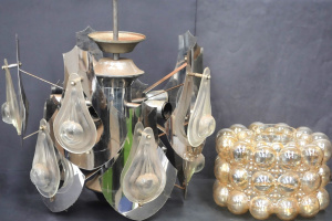 Lot 29 - 2 x Mid Century Ceiling Light Shades incl One in The style of Helena Ty