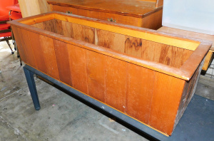 Lot 57 - Large MCM light stained Red Pine Planter box - 126cm L