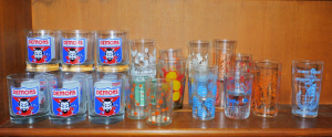 Lot 58 - Group lot - Vintage Enamelled Glasses - various designs incl Melbourne