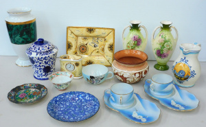 Lot 76 - Group lot of Ceramics inc Wedgwood China Atlas Clock & Oblong Tray,