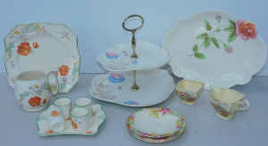 Lot 82 - Group lot Vintage Royal Winton China inc Art Deco 5 piece Egg set (1 eg