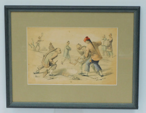 Lot 89 - Framed 19thC colour lithograph Infanticide Prevented, plate 19 in publi