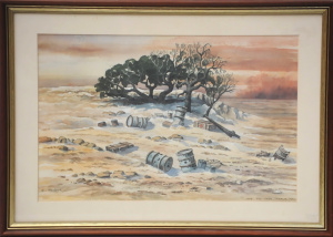 Lot 90 - Vintage framed Colour Print - The Fig Tree, Tobruk 1941 - after the Ori