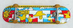 Lot 105 - Modern Krooked Mark Gonzales Skateboard Setup - deck in VGC w Independ