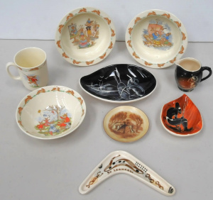 Lot 136 - Lot of Mixed Australian & Bunnykins Ceramics incl Brownie Downie S