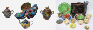 Lot 162 - Mixed group inc Oriental Ceramics Chinese Teapot, Satsuma Lidded Sugar