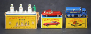 Lot 168 - 3 early Lesney Matchbox toys in original boxes 32 E Type Jaguar, No 10