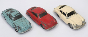 Lot 171 - 3 Dinky Toys die-cast Porsche 356As in various colours af 1 missing wi
