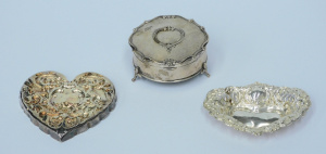 Lot 189 - 3 pces Sterling silver inc Hallmarked Birmingham Pierced Heart Shaped