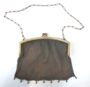 Lot 190 - Art Deco Circa 1921 Brass Mesh Purse, possibly once belonging to Engli