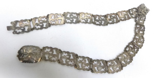 Lot 193 - Vintage Siam Sterling Silver Nurses Belt with ornate pierce work, hall