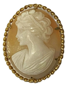 Lot 196 - 9ct gold Cameo Brooch - hallmarked Bham