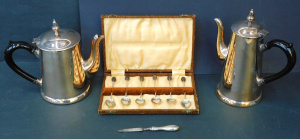 Lot 218 - Set of 6 Proud Sterling silver coffee spoons, Ru & Co Sterling sil