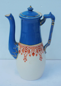 Lot 225 - Victorian Royal Burslem Ware Edge Malkin & Co Teapot - Red & B