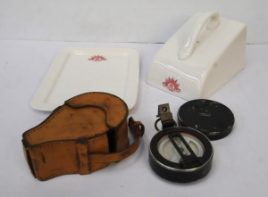 2 x Vintage Items incl Engineers Compass Made by Herga & Co in Brisbane w Le