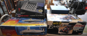 3 x Boxed RC Vehicles & Kasparov Talking Chess Computer Game incl Boxed Nikk