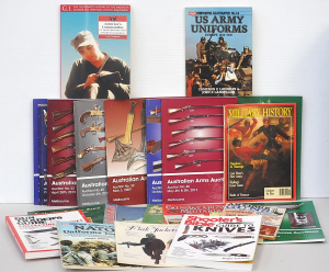 Lot of Vintage Firearm, Military Unifrom & Knive Refrence Books, Magazines &