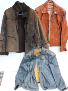 Lot 10 - 3 Vintage Leather Jackets, inc Suede, and one with Detachable Sheepskin