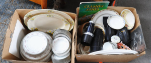 Lot 50 - 2 x Boxes Mixed inc Royal Doulton Platters, Camera & Camera Lenses