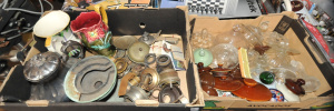 Lot 58 - 2 x boxes mixed Vintage items - Ceramic Art Deco & Art Nouveau Jugs