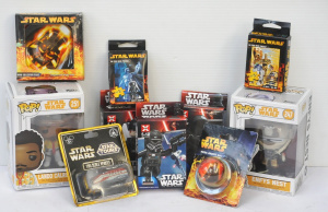 Lot 95 - Group Lot of Star Wars Toys, Figures & Games incl 2 x FuncoPop Boxe