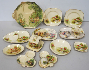 Lot 96 - Group lot vintage Royal Winton scenic China inc Gypsy Caravan Breakfast
