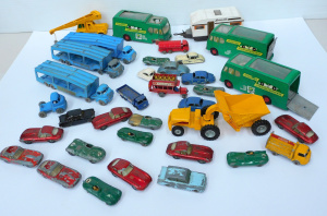 Lot 97 - Large Lot of Vintage Lesney Cars, Transport and Industrial Vehicles, an