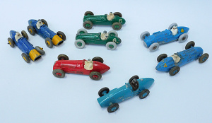 Lot 108 - 8 x Restored or Repainted Vintage Diecast Dinky Toy Racing Cars inc F