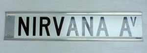 Lot 133 - Modern Reflective Street Sign for 'Nirvana Ave' Lot 133 - Modern Reflective Street Sign for 'Nirvana Ave'